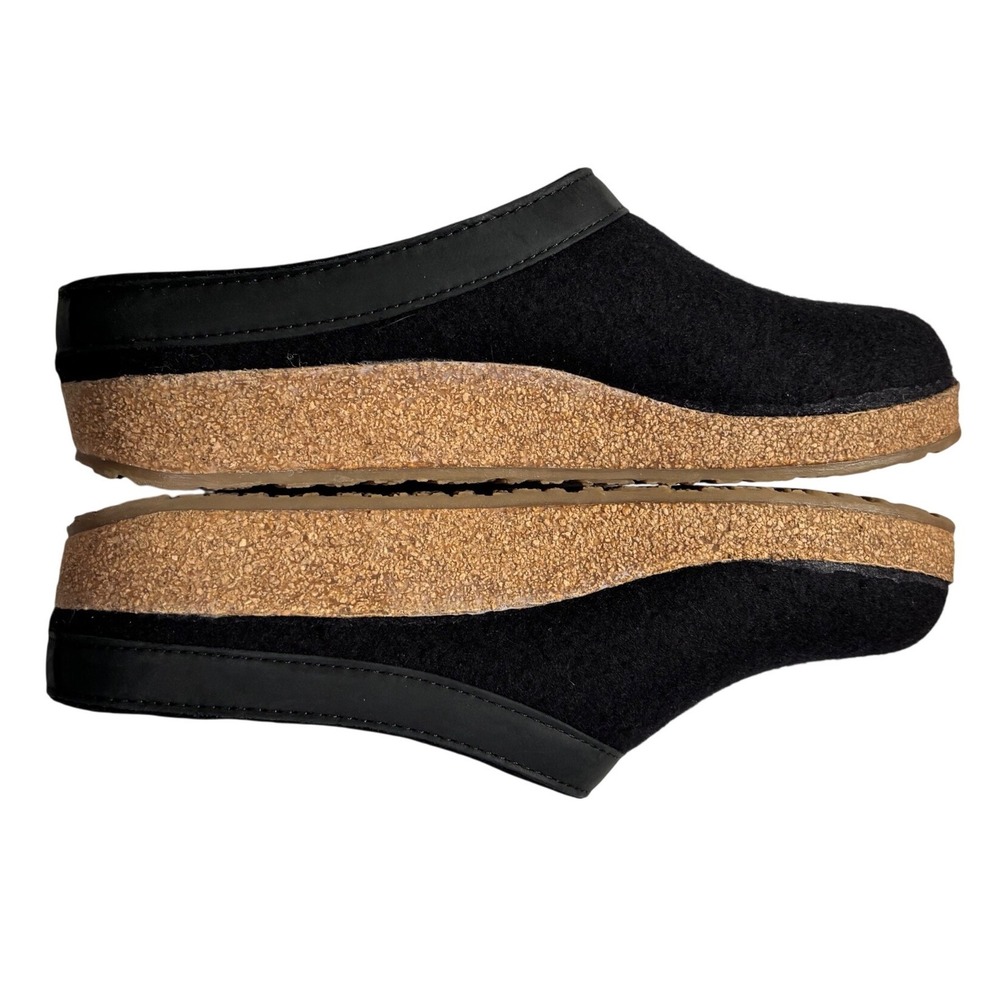 Haflinger Clogs Womens 38 Black Wool Cork Mules Slip On Shoes - Picture 7 of 9